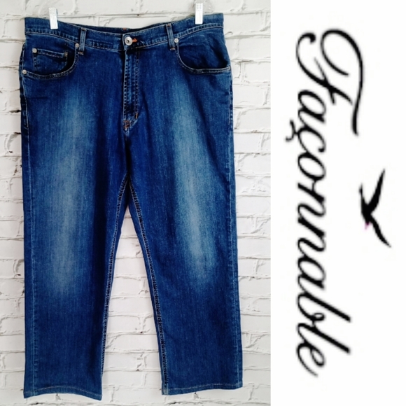 FACONNABLE Mens Denim Blue Jeans Size 40 - Picture 1 of 14